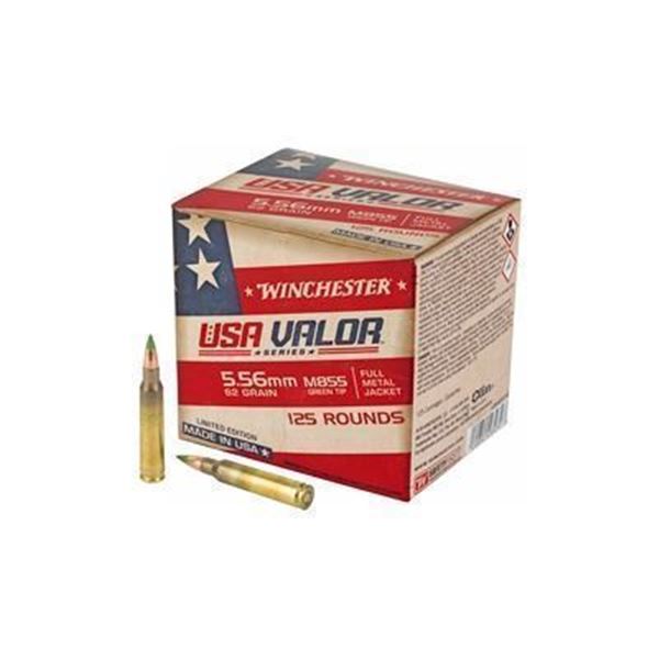 Winchester 556 M855 62 Gr FMJ Green Tip - 125 Rds