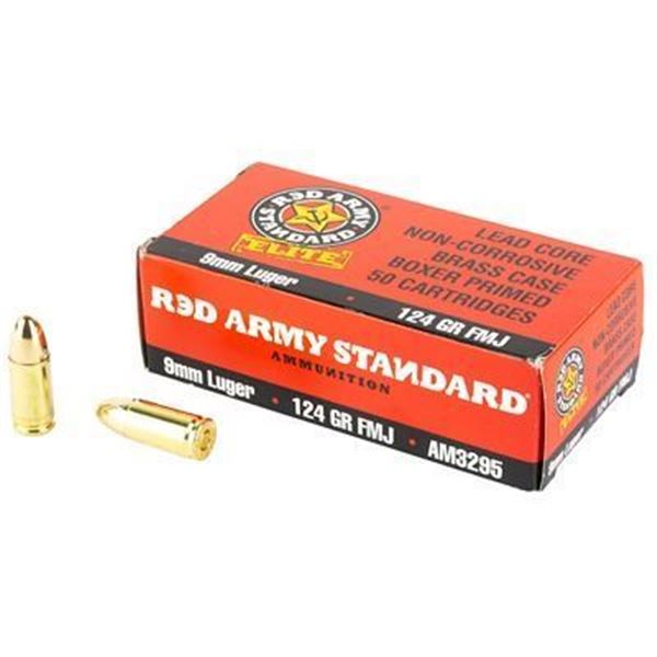 RED ARMY STD ELITE 9MM 124GR FMJ - 50 Rds