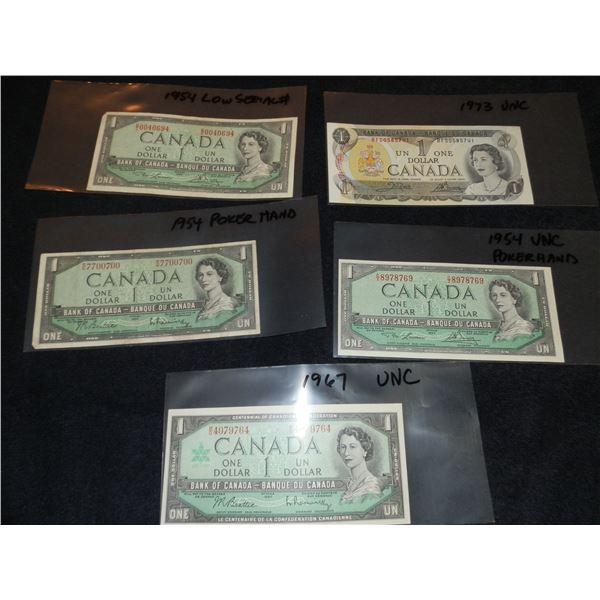 Canadian $1 Dollar Bills