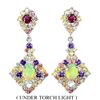 Image 1 : Natural Ethopian White Opal & Sapphire Earrings
