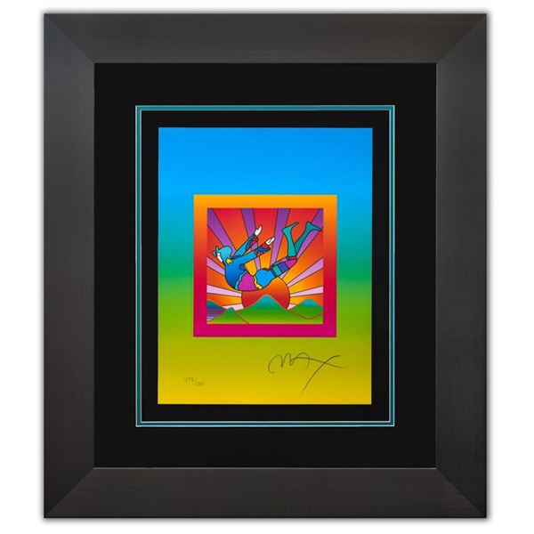 Peter Max- Original Lithograph "Cosmic Flyer with Sun on Blends Ver. II"