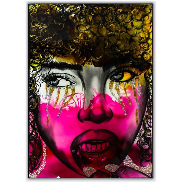 Hen Maman- Original Painting with Alcohol ink, acrylic, and epoxy rasin on Canvas "Eden"