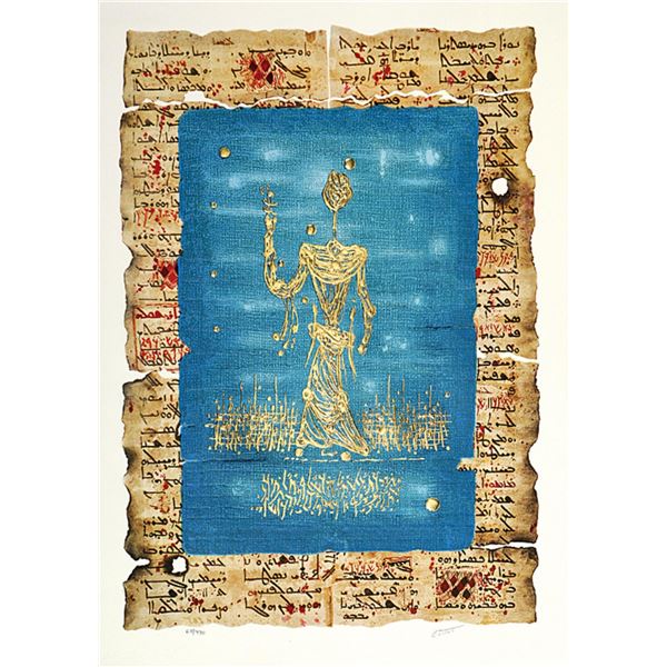 Moshe Castel- Gold Embossed Serigraph  "Moses"