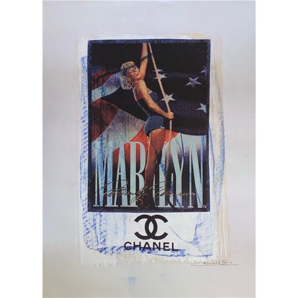 Limited Edition “Chanel Marilyn Monroe American Flag " Fairchild Collection Artist Print