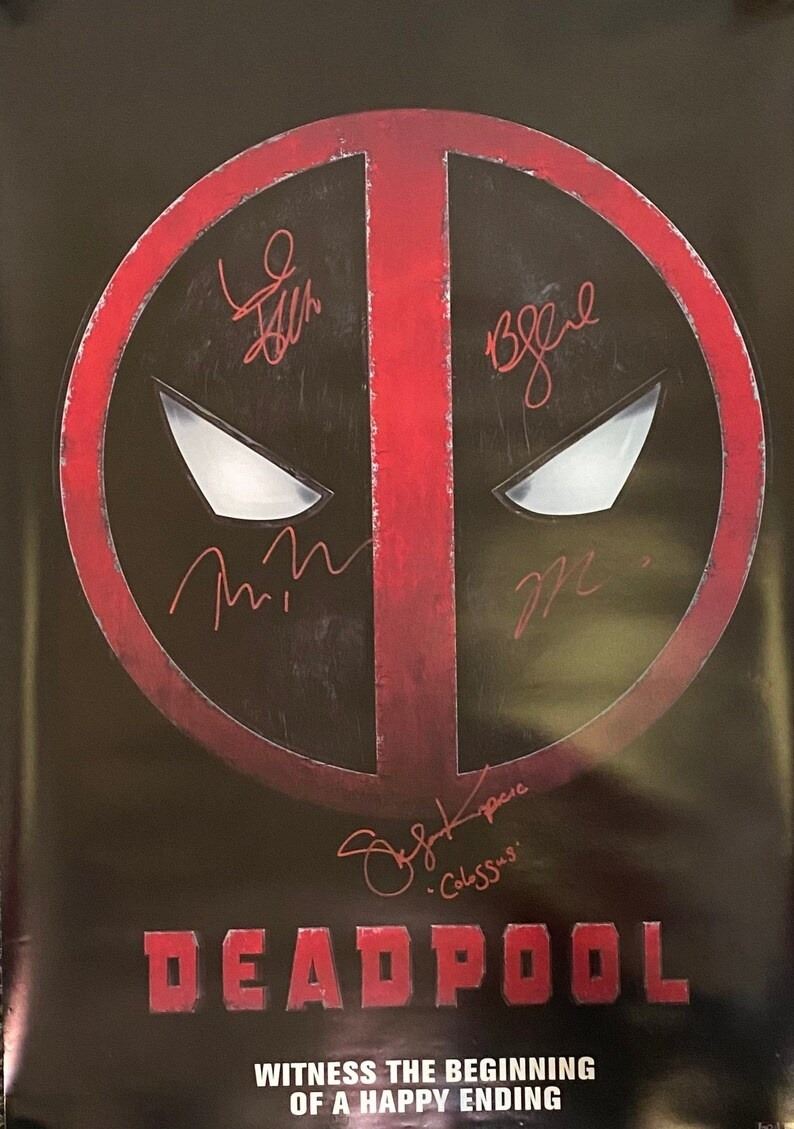Signed Deadpool Witness The Beginning Movie poster