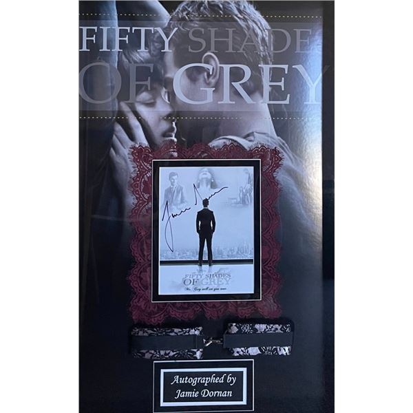 Signed 50 Shades of Grey Handcuff Collage in Shadowbox