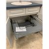 Image 7 : Showroom Display - 3 pce Bathroom includes: 30" Vanity cabinet with sink and tap set, recessed medic