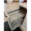 Image 6 : Showroom Display - White Cabinet Island with all internal accessories including racks, garbage/recyc