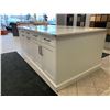 Image 9 : Showroom Display - White Cabinet Island with all internal accessories including racks, garbage/recyc