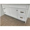 Image 2 : Showroom Display - White Double Sided Bathroom Vanity 66 Inch includes all hardware. SINKS AND TAPS 
