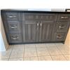 Image 1 : Showroom Display - Grey Double Sided Bathroom Vanity Cabinet 64 "-  includes all hardware. SINKS AND