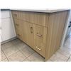 Image 2 : Showroom Display - Walnut Thermofoil  Bathroom Vanity Cabinet 45 "- includes all hardware. SINKS AND