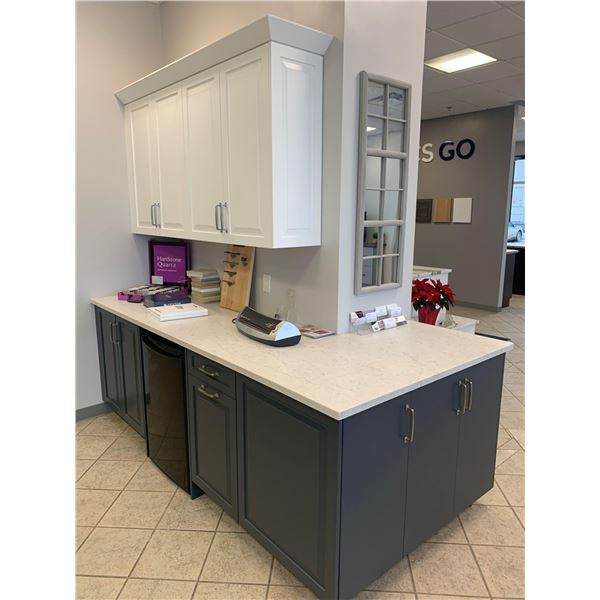 Showroom Display - Office 8 Piece Cabinet System includes Blue Base Cabinets ( 48", 30" & 18") and w