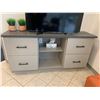 Image 2 : Showroom Display - Grey 4 Drawer Entertainment stand 65" with shelves  REMOVAL DATE IS FEBRUARY 3 FR