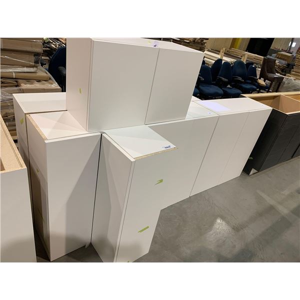 NEW White 8 Pce Kitchen Cabinets Uppers includes 1 x Corner Base, 2 x 36", 1 x 30", 2 x 24", 1 x 12"