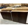 Image 1 : NEW 3 Pc Brown Maple cabinet set with assorted trim pieces includes: 1 x 36" upper, 1 x 30" base, 1 