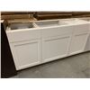 Image 1 : NEW white shaker style triple door 60 " Bathroom Vanity with 2 top drawers.