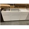 Image 2 : NEW white shaker style triple door 60 " Bathroom Vanity with 2 top drawers.