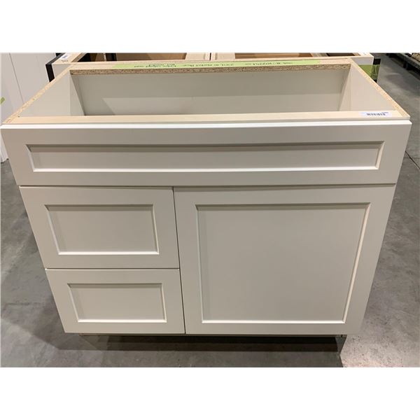 NEW White shaker style single door / 2 drawer 33" bathroom vanity cabinet