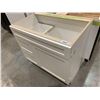 Image 2 : NEW White shaker style single door / 2 drawer 33" bathroom vanity cabinet