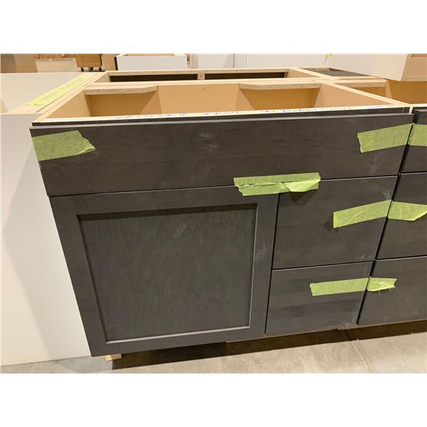 Maple Grey single door/2 drawer (RH) 33" Bathroom Vanity Cabinet