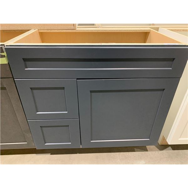 NEW Grey shaker single door/2 drawer  33" Bathroom Vanity Cabinet
