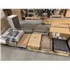 Image 1 : PALLET LOT - Assorted cabinets, hardware including: 8 medicine cabinets and boxed drawers