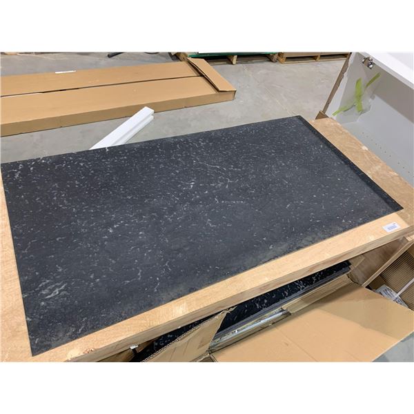 PALLET LOT- APPROX 40 - 2'X4' sheets of dark and light melamine with wood display