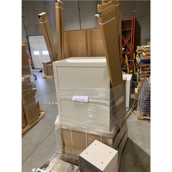 PALLET LOT - Assorted NEW boxed cabinets, molding, trim and accessories
