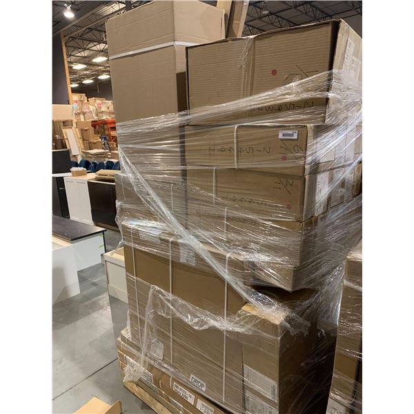 PALLET LOT - Assorted NEW boxed cabinet drawers, molding, panels, trim and accessories