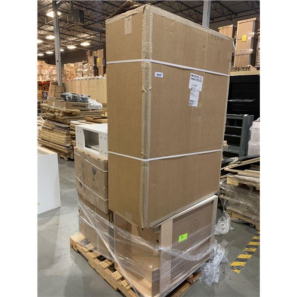 PALLET LOT - Assorted NEW boxed cabinets and accessories
