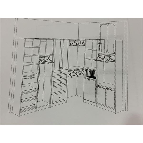 Disassembled Closet System  - display model from sales floor includes 2 pallets ( may not have all h