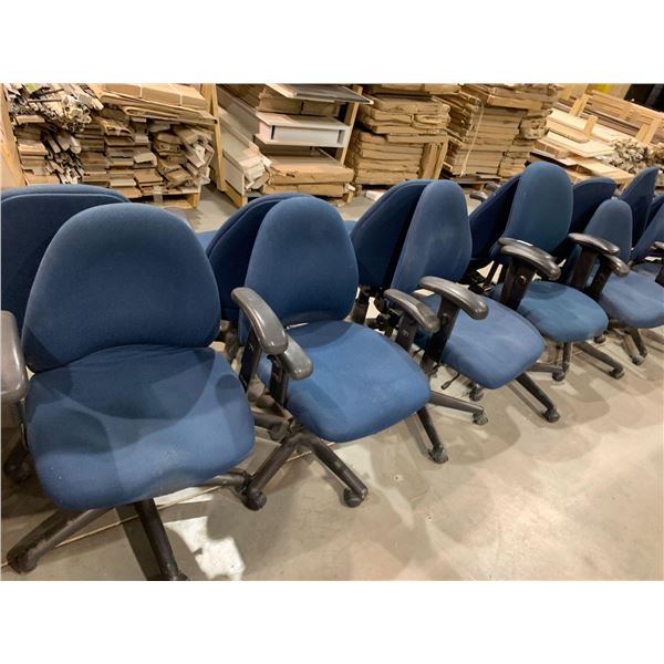 Lot of 4 - Blue adjustable office chairs