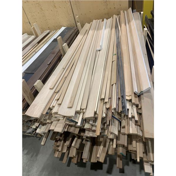 LOT OF 15 PIECES - Assorted NEW Unfinished Solid Maple/Cherry, Ash mouldings includes crown, edge, f