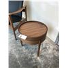 Image 2 : WOUD WALNUT 16" DIAMETER SLIDING TOP ACCENT TABLE