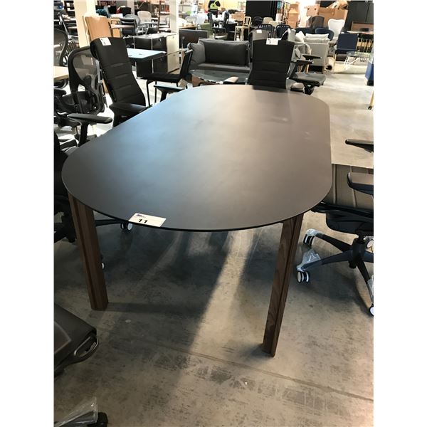 HERMAN MILLER BLACK/WALNUT BASE 92" X 43" BOARDROOM TABLE
