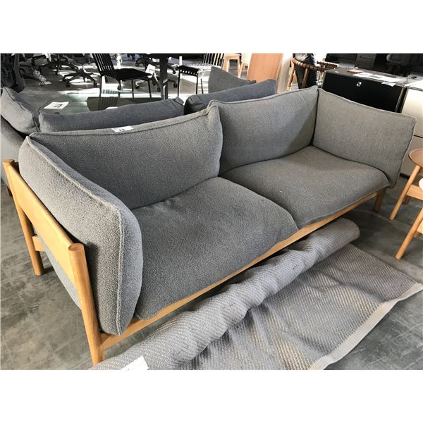DESIGN WITHIN REACH GREY/NATURAL OAK FRAME 87" SOFA