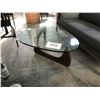 Image 2 : HERMAN MILLER NOGUCHI 50' X 36" GLASS/WALNUT COFFEE TABLE