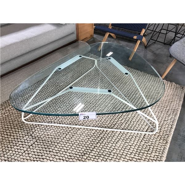 HERMAN MILLER GLASS TOP 50" X 36" COFFEE TABLE
