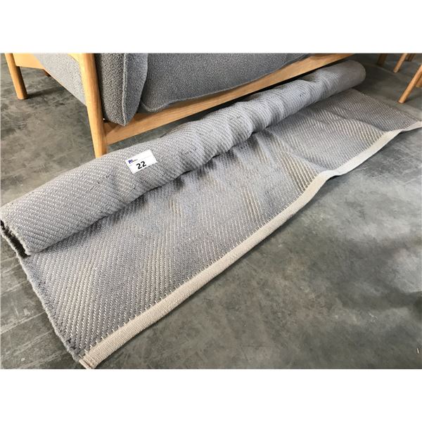 HAY BIAS GREY 200CM X 300CM 100% WOOL AREA RUG