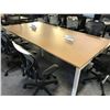 Image 2 : HERMAN MILLER MAPLE 10' X 5' BOARDROOM TABLE COMES WITH 2 POWER PORTS