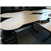 Image 2 : TEKNION MAPLE 6.5' ADJUSTABLE HEIGHT PROGRAMMERS TABLE COMES WITH 4' REVERSIBLE SIDE TABLE