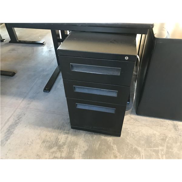 TEKNION BLACK 3 DRAWER PEDESTAL