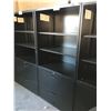 Image 2 : TEKNION BLACK 5.5' 2 DRAWER LATERAL FILE CABINET/BOOKCASE COMBO