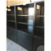 Image 2 : TEKNION BLACK 5.5' 2 DRAWER LATERAL FILE CABINET/BOOKCASE COMBO