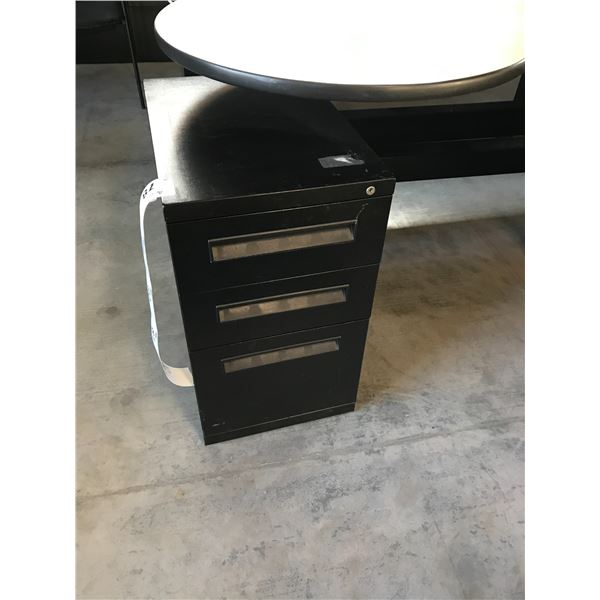 TEKNION BLACK 3 DRAWER PEDESTAL