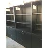 Image 2 : TEKNION BLACK 5.5' 2 DRAWER LATERAL FILE CABINET/BOOKCASE COMBO