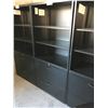 Image 2 : TEKNION BLACK 5.5' 2 DRAWER LATERAL FILE CABINET/BOOKCASE COMBO