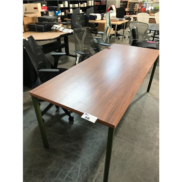 HERMAN MILLER 72" X 30" WALNUT CONFERENCE TABLE - CONDITION ISSUES