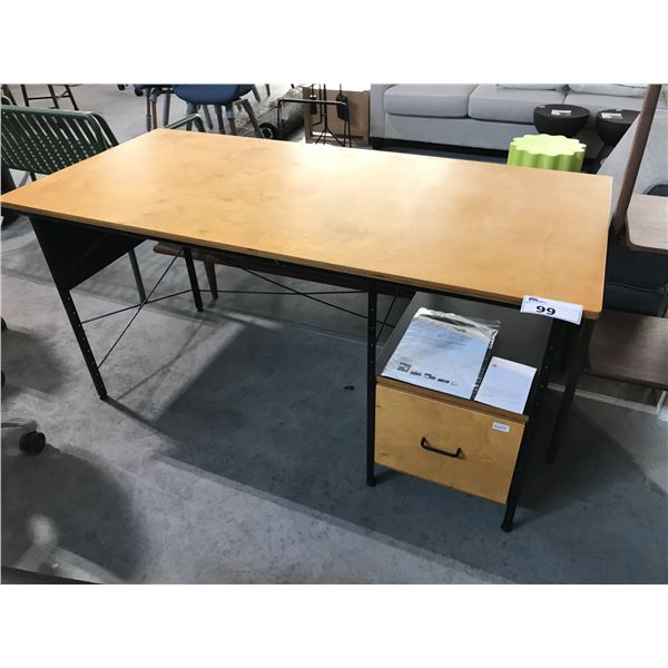 HERMAN MILLER EAMES 60  X 28  DESK AND STORAGE UNITS